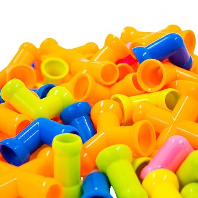 Brinquedo De Montar Interativo Plástico Blocos Infantil Coloridos Tubos Pequenos Canos Encaixar