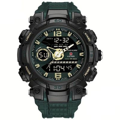 Relógio De Pulso Masculino Digital Led Multifuncional Desportivo De Quartzo Verde Escuro