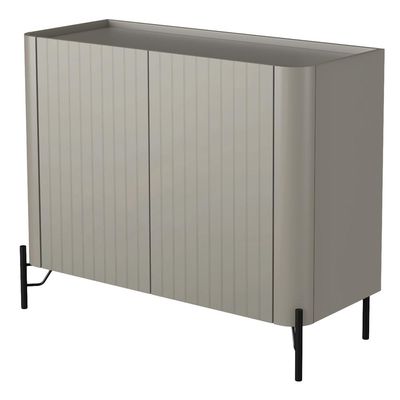 Buffet Sala de Jantar 2 Portas Brise 1 Gaveta Pés Industrial Preto Naim I03 Grigio - Lyam