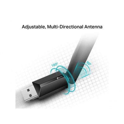 Adaptador Usb Wireless Ac600 Archer Dual Band 2.4ghz E 5ghz Antena 5dbi T2u Plus