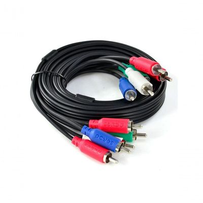 Cabo 5 Rca Macho Para 5 Rca Macho Video Componente 2 Metros - P5r-2
