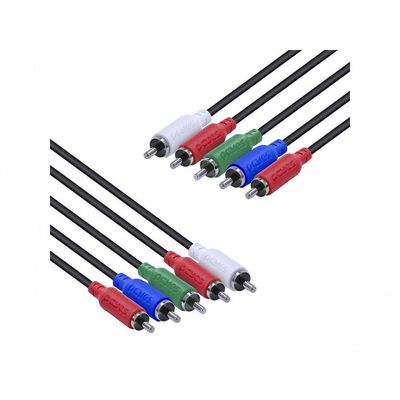 Cabo 5 Rca Macho Para 5 Rca Macho Video Componente 2 Metros - P5r-2