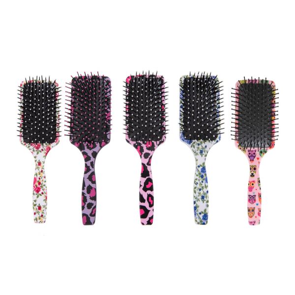 Escova de Cabelo Quadrada Estampada Escobel Colors 984 Sortida Sem Voltagem