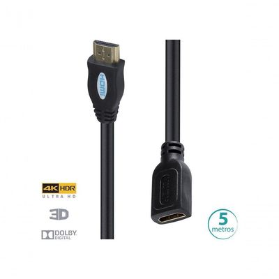 Cabo Extensor Hdmi 2.0 4k Ultra Hd 3d Conexão Ethernet 5 Metros - H20f-5
