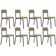 Kit 08 Cadeiras Estofada Para Sala De Jantar Sense Preto C01 Linho Areia - Lyam Decor
