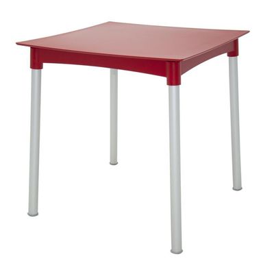Mesa Tramontina Diana Em Polipropileno Vermelho Com Pernas De Alumínio Anodizado