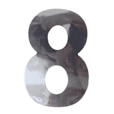 Número 8 Em Acm Espelhado 125mm - 300-8 - Numeral