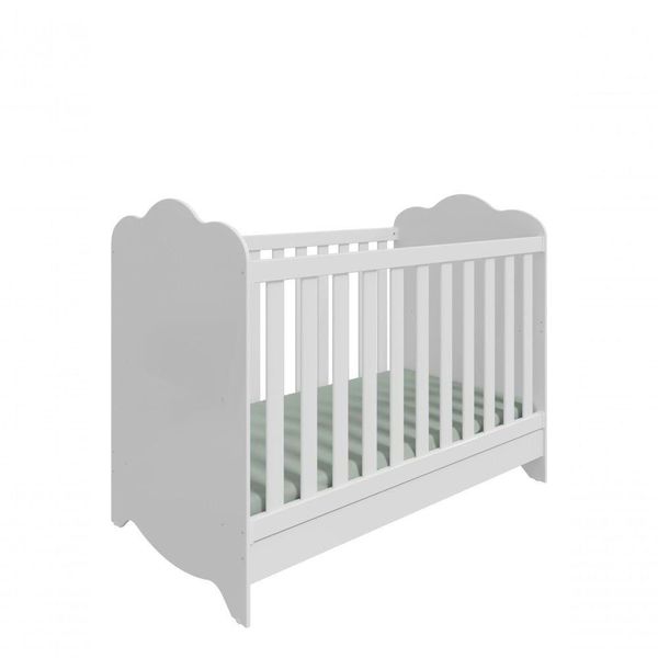 Berço Infantil Clara - Moveis Peroba Branco Brilho