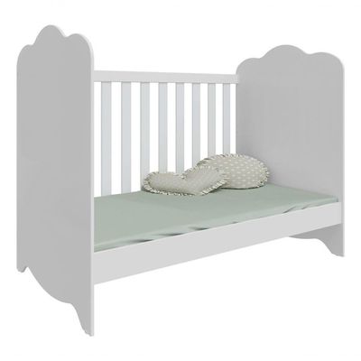 Berço Infantil Clara - Moveis Peroba Branco Brilho