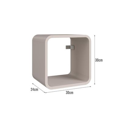 Nicho Prateleira Decorativa Infantil 30x30cm Organizador Para Quarto E Decoração Bege Dunas