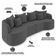 Sofá 3 Lugares Orgânico Sala De Estar Living 230cm Ekos K01 Veludo Cinza - Lyam Decor