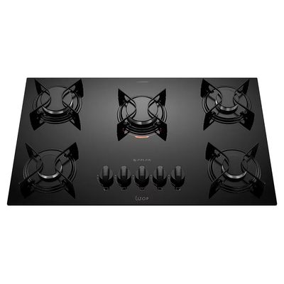 Cooktop a Gás Atlas U Top 5 Bocas Mesa de Vidro Preto