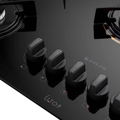 Cooktop a Gás Atlas U Top 5 Bocas Mesa de Vidro Preto
