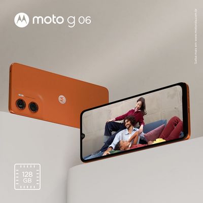 Smartphone Moto g06 4G Tela 6,9 128GB Câmera 50MP Laranja Motorola Laranja / Bivolt