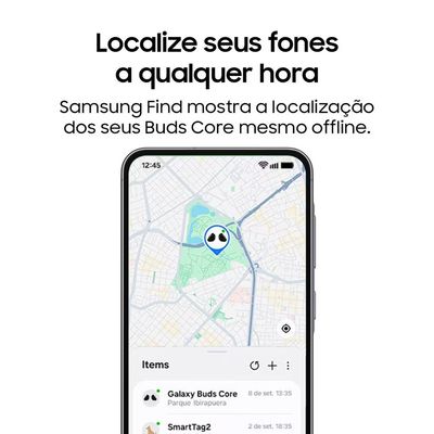 Fones de Ouvido Galaxy Buds Core Intra-auricular Bluetooth Cancelamento de Ruído IA Branco Samsung Branco / Bivolt
