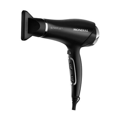Secador de Cabelos Mondial SCN-04 Chrome Black 2000W Tourmaline Íon 3 Temperaturas Preto Preto / 110V