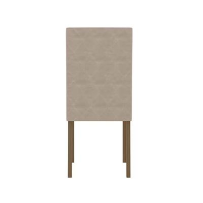 Mesa de Jantar Retangular Poliman Liz com 6 Cadeiras Estofadas e Revestidas em Suede - 160 cm de Largura Carvalho/Branco/Off White