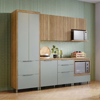 Cozinha Completa Nesher Paris 5 Peças 270cm Balcão Forno Nicho Micro-ondas Nesher n/a