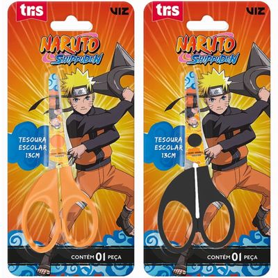 TESOURA ESCOLAR LÂMINA DECORADA - NARUTO - 13CM - TRIS