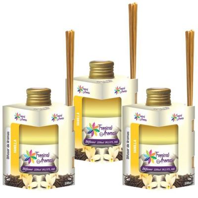 KIT 3 AROMATIZADOR DE AMBIENTE TROPICAL  vanilla