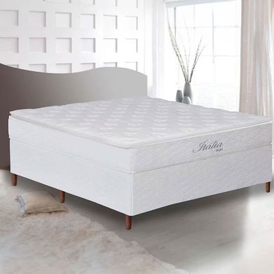 Cama Box Casal Itália Pillow Top Molas Ensacadas 69x138x188cm Umaflex Branco