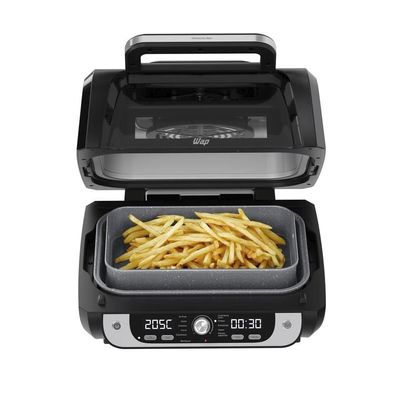 Fritadeira Air Fryer WAP Barbecue Digital 1700W 12 Funções Painel LED GrayStone Sem Óleo Sem Fumaça Preto / 110V