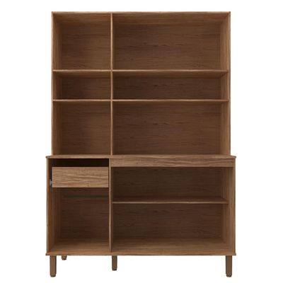 Cozinha Compacta Bartira Topázio 153,1cm 5 Portas 3 Prateleiras Damasco/Grafite