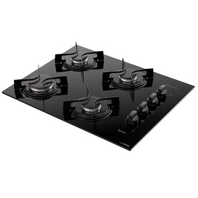Cooktop a Gás Atlas U Top 4 Bocas Mesa de Vidro Preto