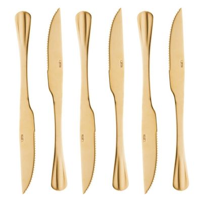 Faqueiro de Aço Inox Lyor Positano Dourado 24 Peças Dourado