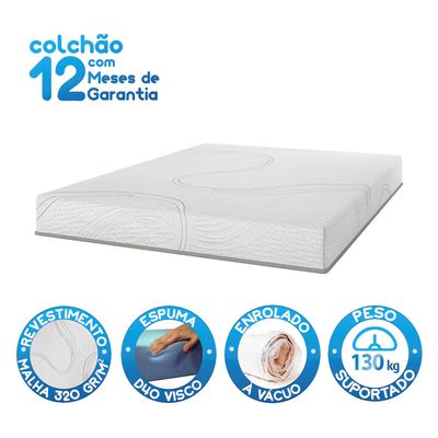 Colchão Caixa Bartira D33 Viena com Visco Branco