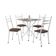 Conjunto de Mesa Quadrada com Tampo Granito e 4 Cadeiras Léia Revestimento Sintético Imbuia e Branco