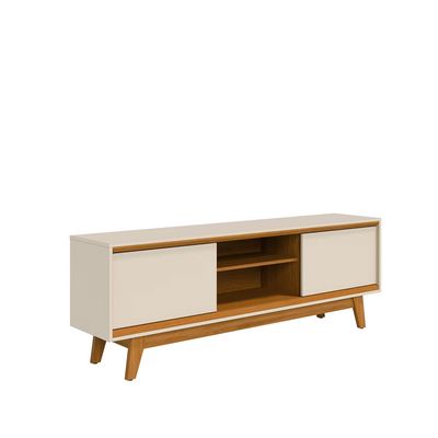 Estante Bancada Madetec Atlas 164cm TV 65 2 Portas Deslizantes MDP Madetec Bege