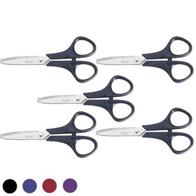 Conjunto 5 Tesouras Escolar Sem Ponta 5" Monster Tramontina Infantil Pequena Cores Diversas