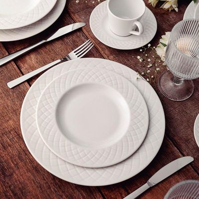 Jogo 6 Pratos para Sobremesa Porcelana Branca 21cm Tramontina Mesa Posta Sobremesa Doces Ingrid