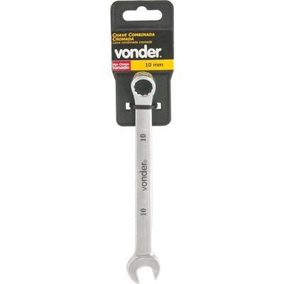 Chave Combinada 10 Mm Aço Cromo Vanádio Reta Cromada Vonder