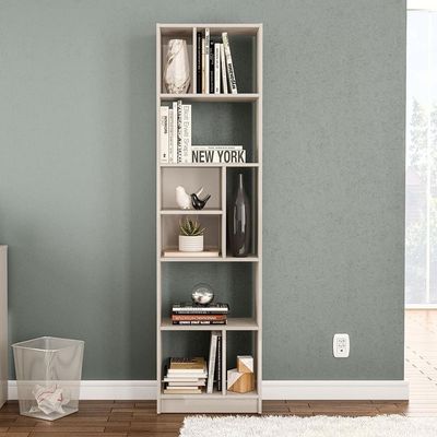 Estante de Livros Politorno Piratini Alta 9 Prateleiras 178cm Off White