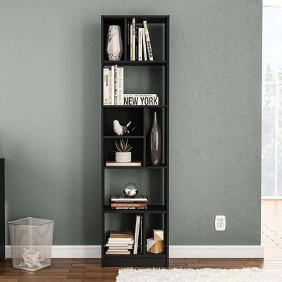 Estante de Livros Politorno Piratini Alta 9 Prateleiras 178cm Preto