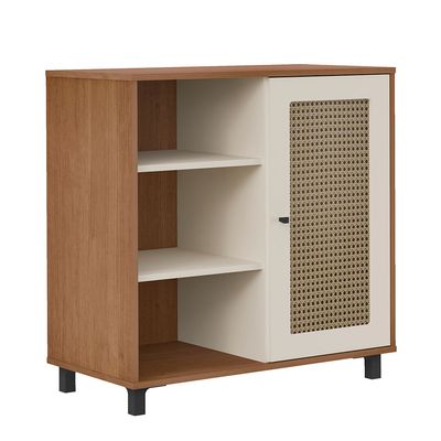 Buffet Artely Móveis Charlote 80x80cm 1 Porta Reversível 3 Nichos Cinamomo/Off White
