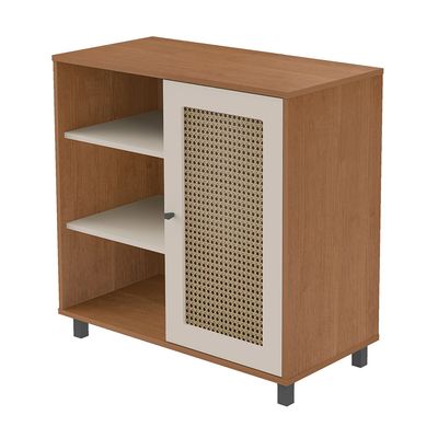 Buffet Artely Móveis Charlote 80x80cm 1 Porta Reversível 3 Nichos Cinamomo/Off White