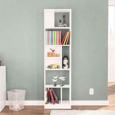Estante de Livros Politorno Piratini Alta 9 Prateleiras 178cm Branco