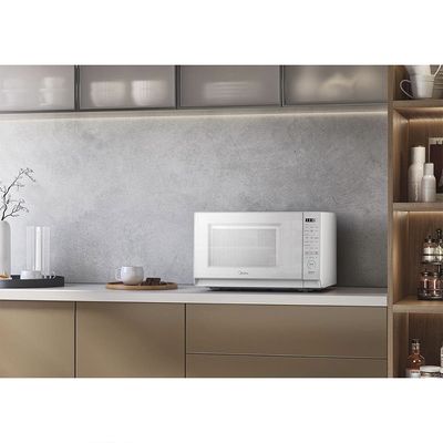 Forno Micro-ondas Midea MasterCook MHP35B 35L MasterClean 10 Níveis de Potência Branco / Bivolt