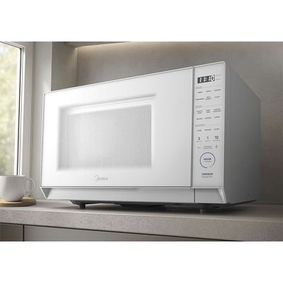 Forno Micro-ondas Midea MasterCook MHP35B 35L MasterClean 10 Níveis de Potência Branco / Bivolt