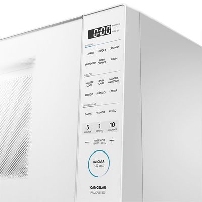 Forno Micro-ondas Midea MasterCook MHP35B 35L MasterClean 10 Níveis de Potência Branco / Bivolt