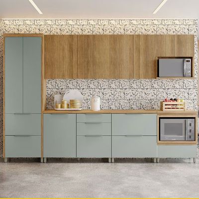 Cozinha Completa Paris 7 Peças 340cm Balcão Forno Nicho Microondas Nesher n/a