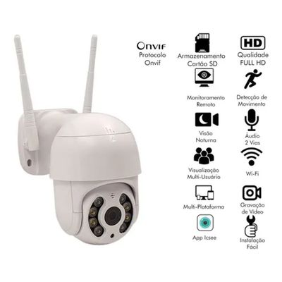 Câmera Ip Icsee ptz speed dome Prova D'Agua Infravermelho Externa Wifi Hd