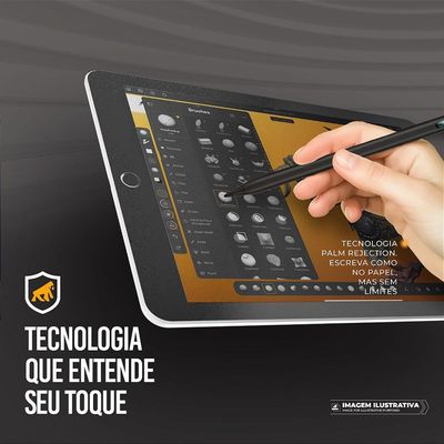 Caneta Touch Capacitiva com Visor - Palm Rejection - Dual Shock - Preta - Gshield
