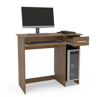 Escrivaninha Siena 2 Gavetas MDP Pintura UV Base Teclado Compacta Politorno Freijó