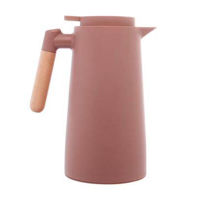Garrafa Térmica Tap 1L com Termômetro Digital Cabo de Madeira Nude Lyor Rosa