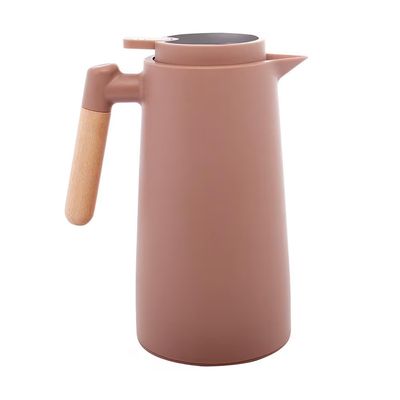 Garrafa Térmica Tap 1L com Termômetro Digital Cabo de Madeira Nude Lyor Rosa