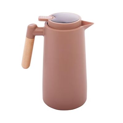 Garrafa Térmica Tap 1L com Termômetro Digital Cabo de Madeira Nude Lyor Rosa